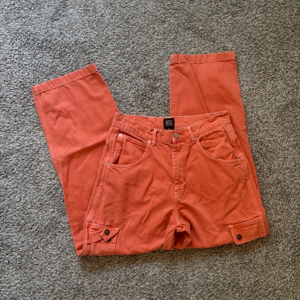 BDG Orange High-Rise Cargo Jeans